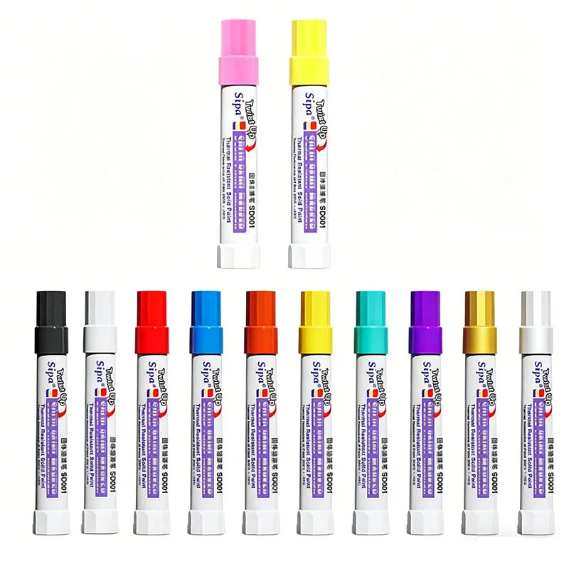 Solid Paint Pen Set — Waterproof & High Temperature Resistant Markers