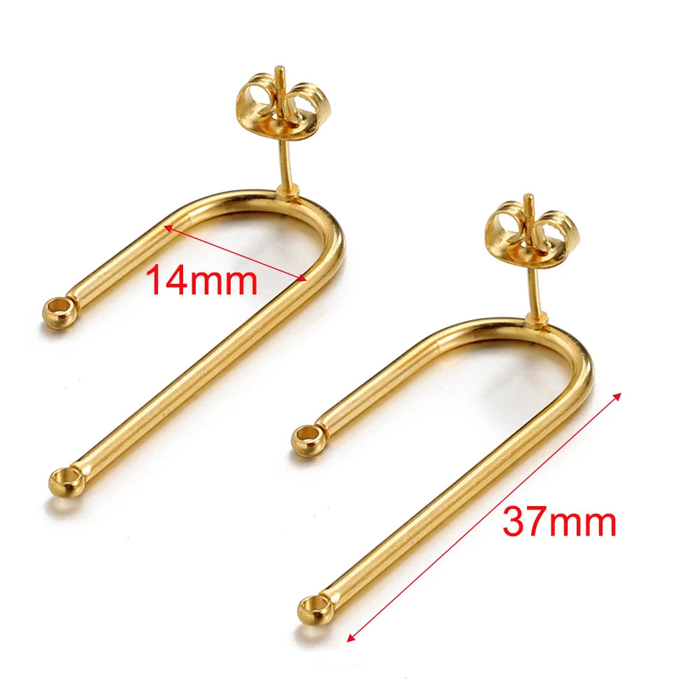 MINGXUAN Stainless Steel Earring Studs — DIY Jewelry Making Base Pins
