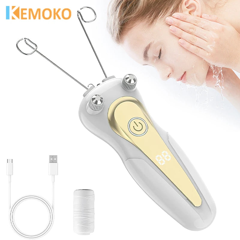 KEMOKO Electric Cotton Thread Epilator — Facial and Body Hair Remover