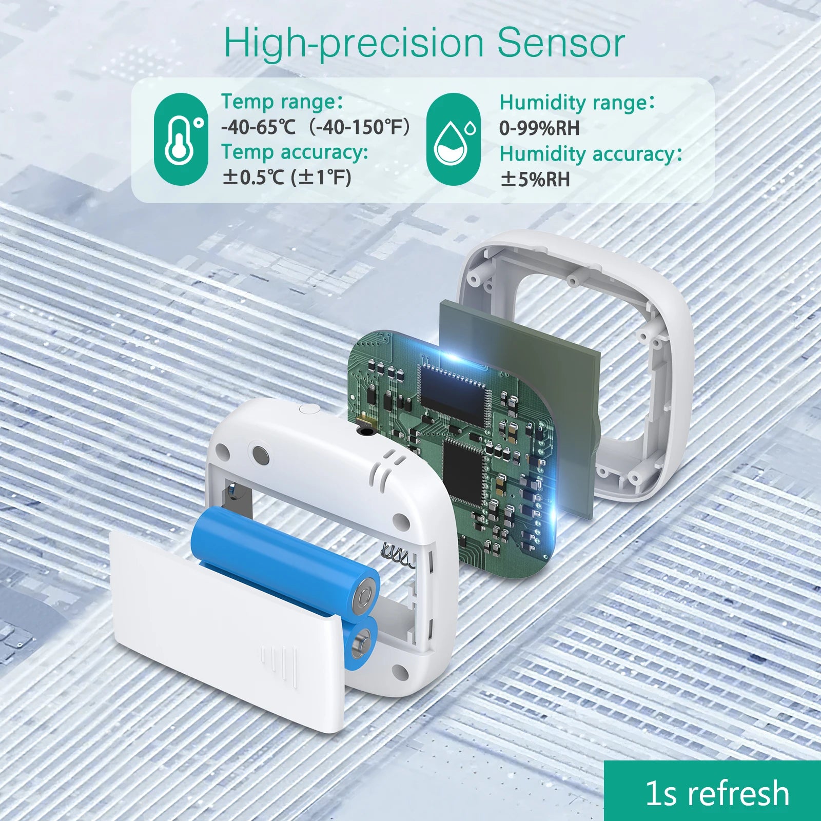 ORIA Bluetooth Freezer Thermometer — Smart Digital Hygrometer with Probe