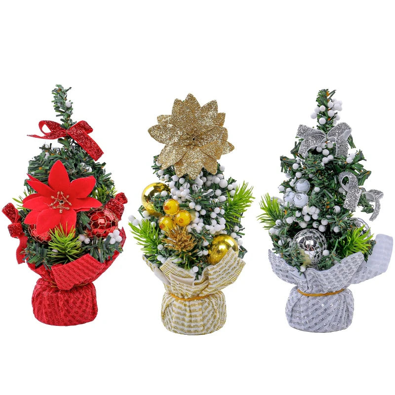Miniature Christmas Tree Ornament — Festive Desk Decor for Home or Office