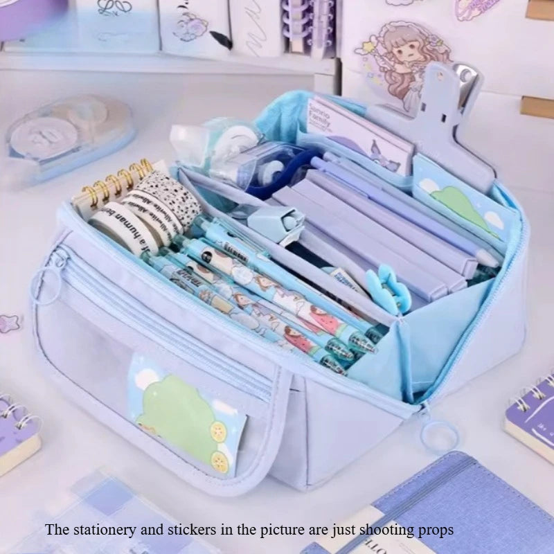 Large Capacity Pencil Case Organizer — Multi-Compartment Desktop Storage
