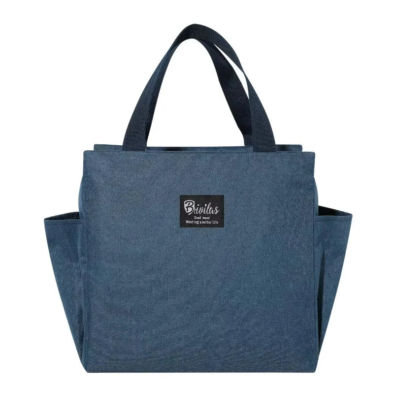 Insulated Lunch Tote — Portable Meal Storage with Side Pockets