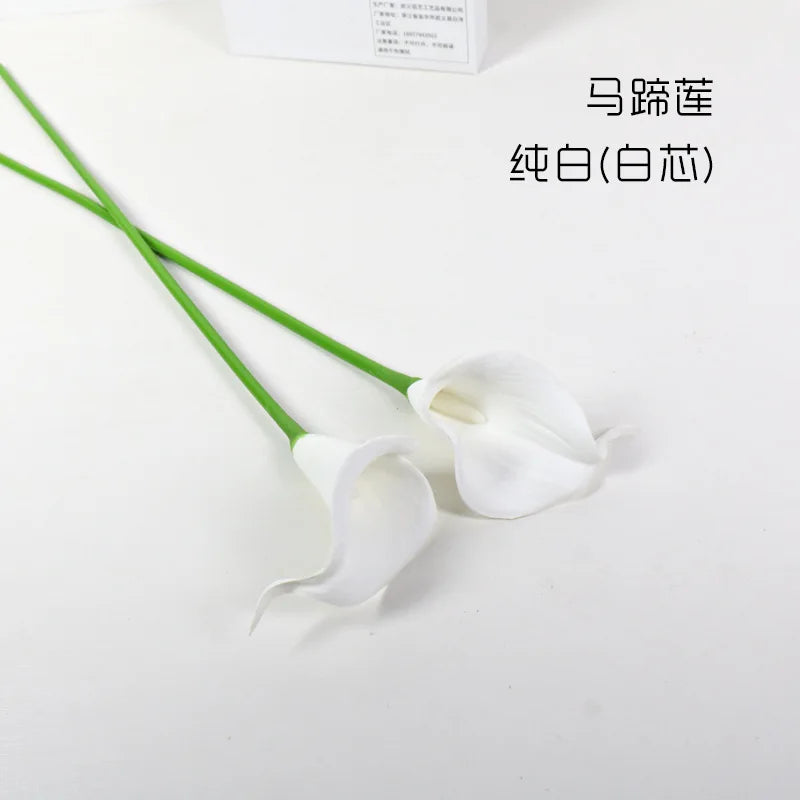 Artificial Calla Lily Flowers — Lifelike PU Floral Arrangement for Decor