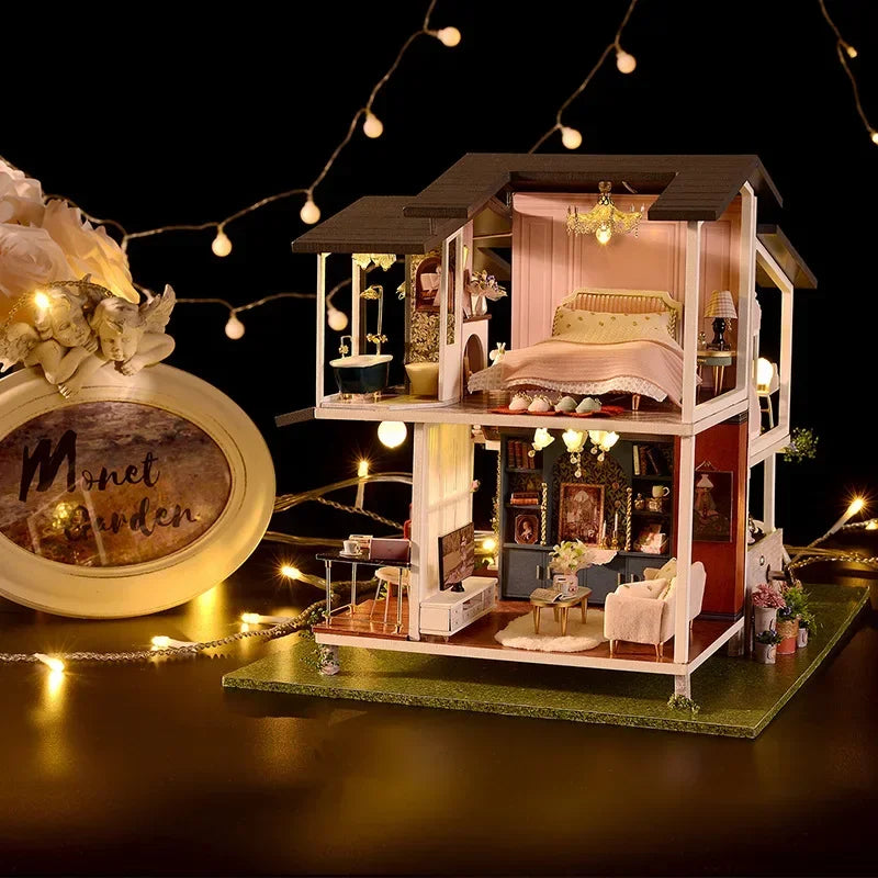 DIY Miniature Wooden House Kit — Immersive Adult Craft Project