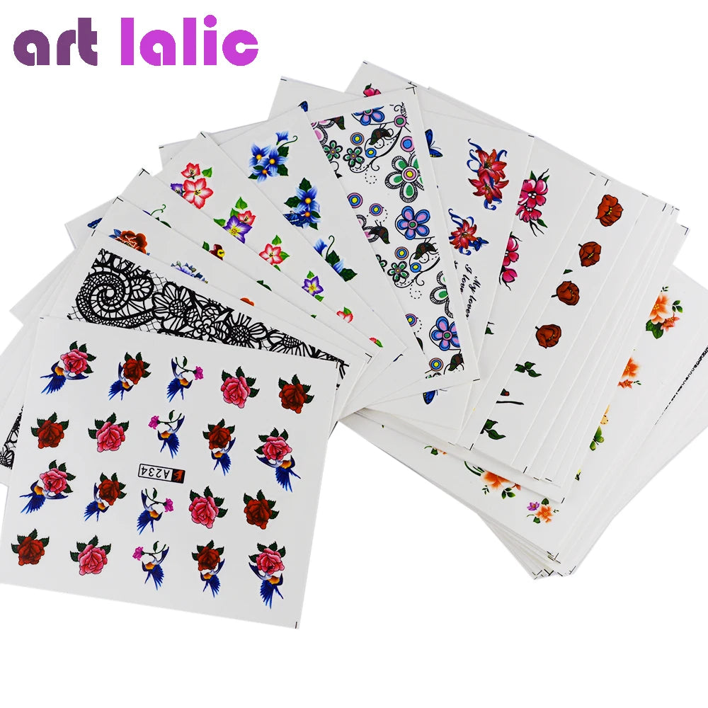 Art lalic Nail Art Decals — 50 Sheets of Mixed Water Transfer Stickers
