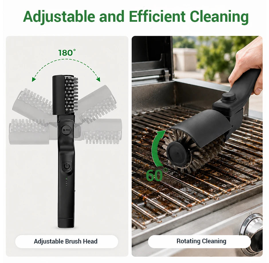 Electric Grill Brush — High Torque BBQ Cleaner with 3-Speed Modes