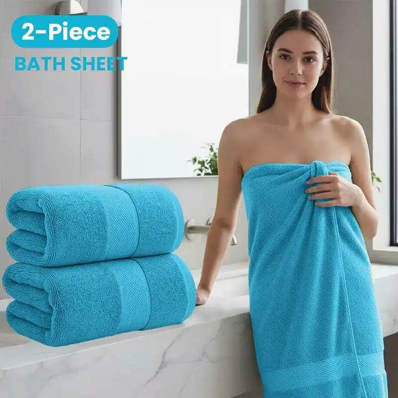 Oversized Cotton Bath Towel Set — Extra Large Absorbent Bath Sheets