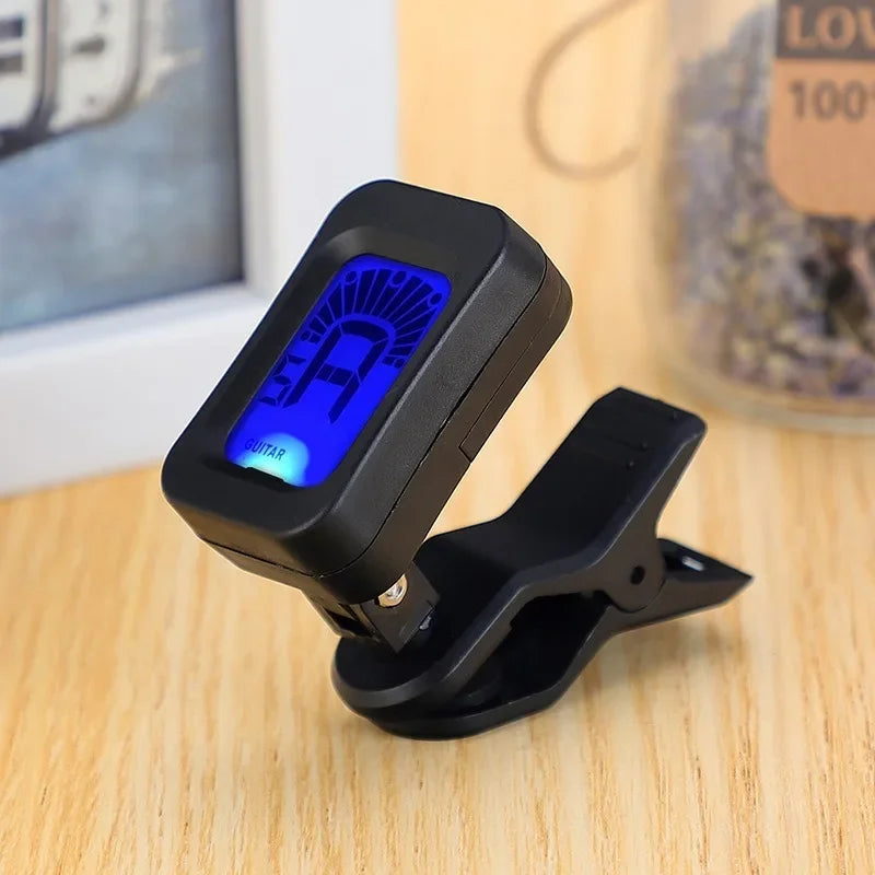 Professional Clip-On Guitar Tuner — Accurate Chromatic Digital Tuner for Ukulele