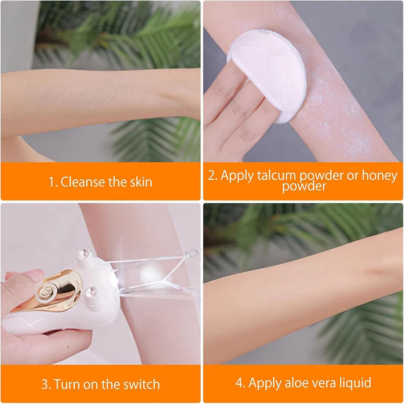 KEMOKO Electric Cotton Thread Epilator — Facial and Body Hair Remover