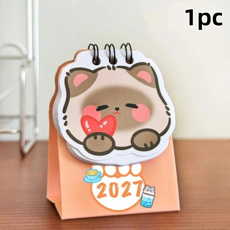 TPXCKz 2027 Mini Desk Calendar — Portable Daily Planner for Home and Office