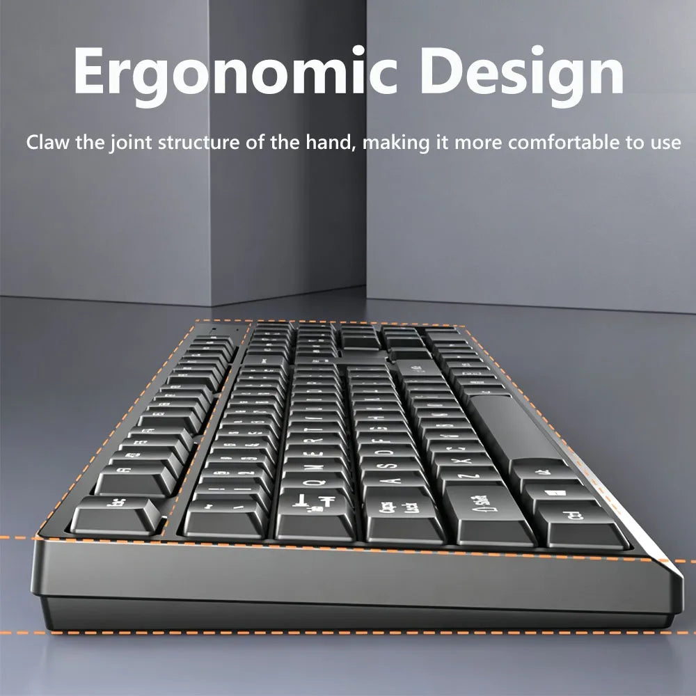 kebidumei Wireless Keyboard and Mouse Kit — Silent USB Combo for Office & Home