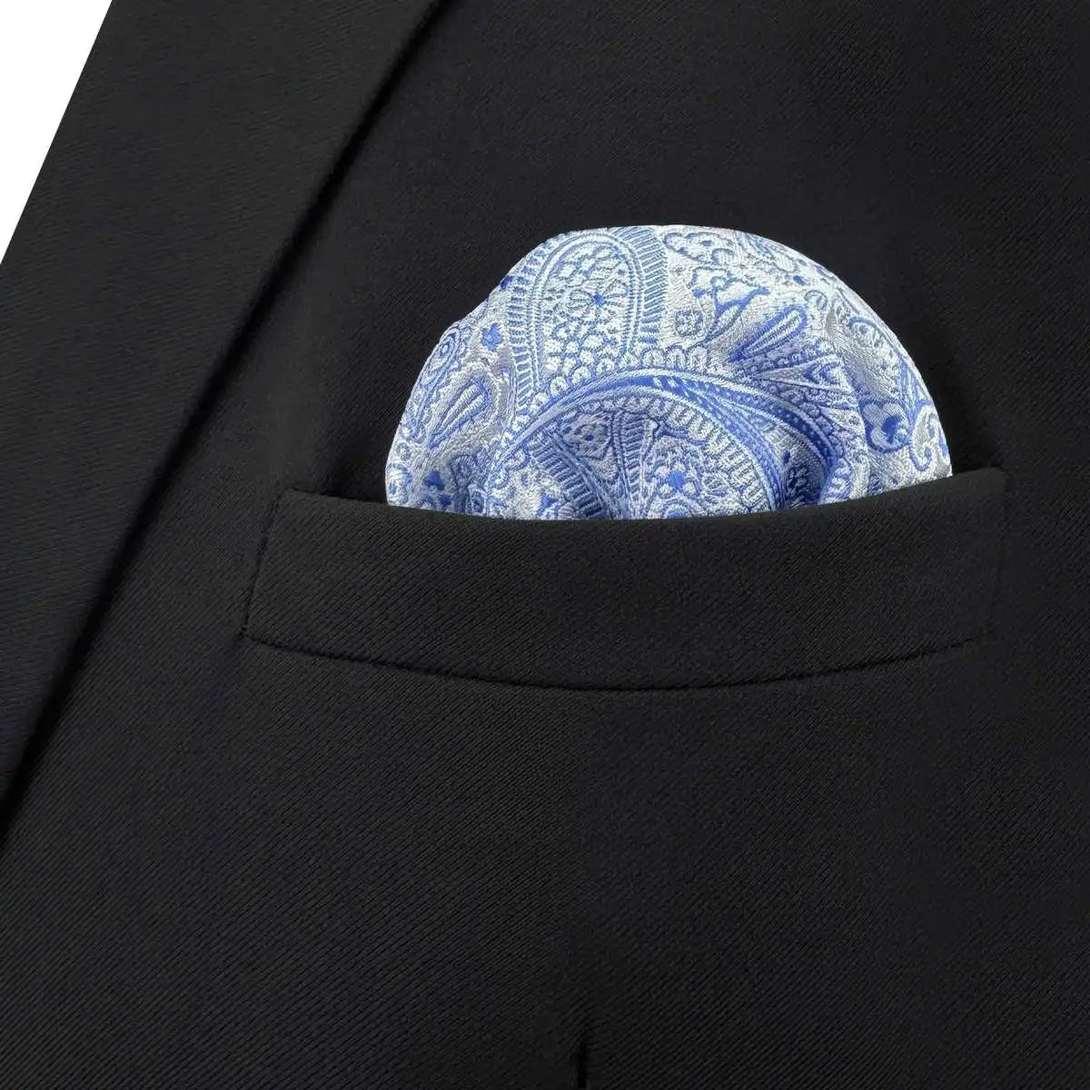 shlax&wing Men's Paisley Pocket Square — Elegant Microfiber Handkerchief for Suits