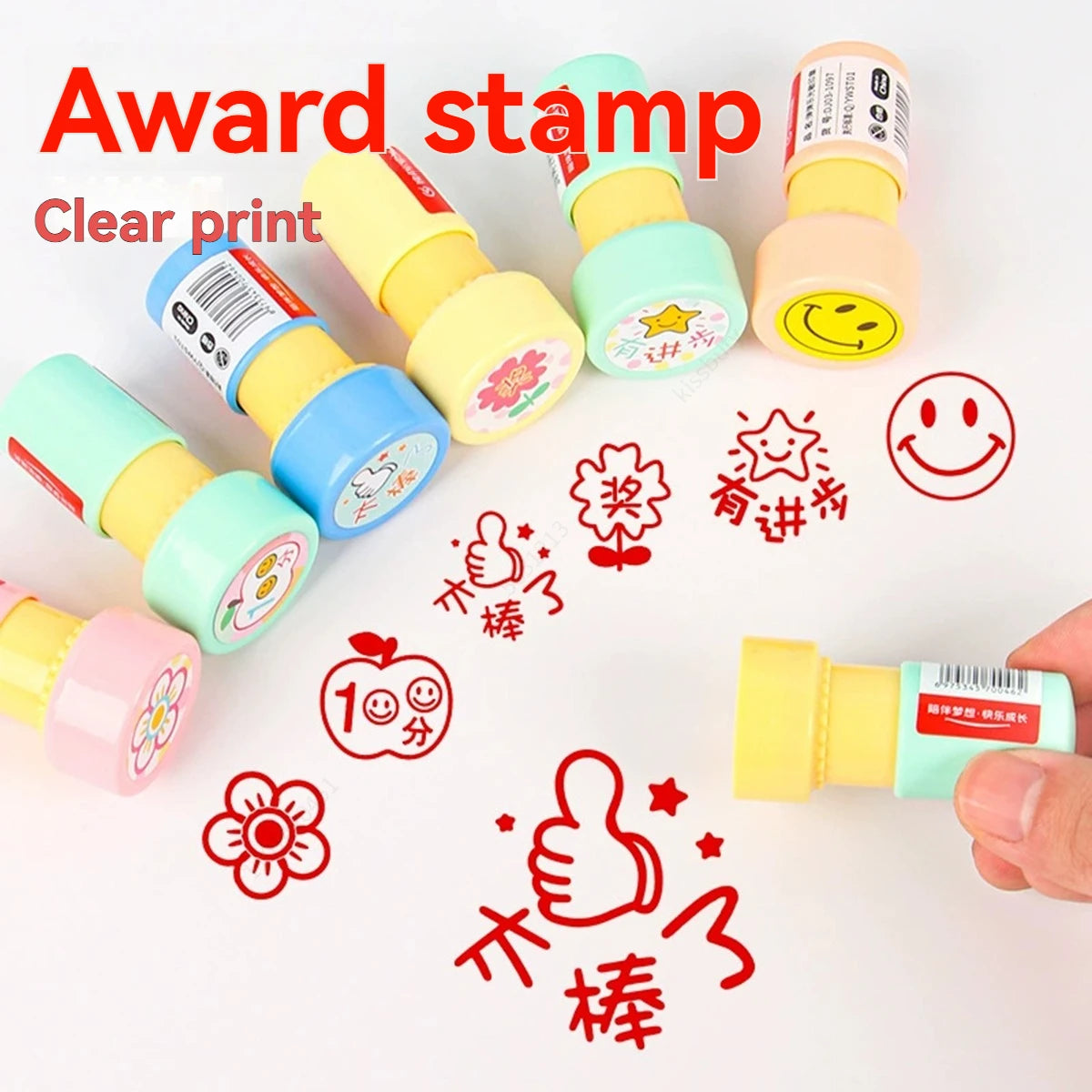 Self-Inking Teacher Stamp Set — Motivational Classroom Grading Tools