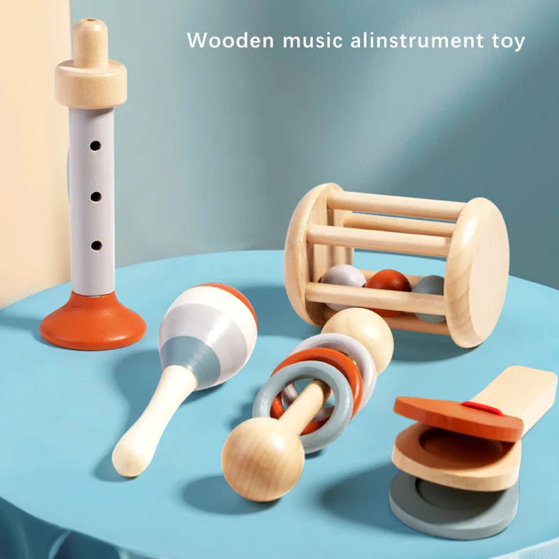 Brozebra Wooden Handheld Bell — Montessori Musical Percussion Toy