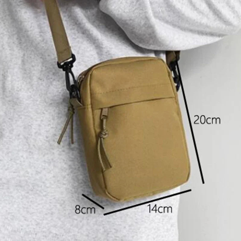 Canvas Messenger Sling Bag — Compact Crossbody Shoulder Pouch