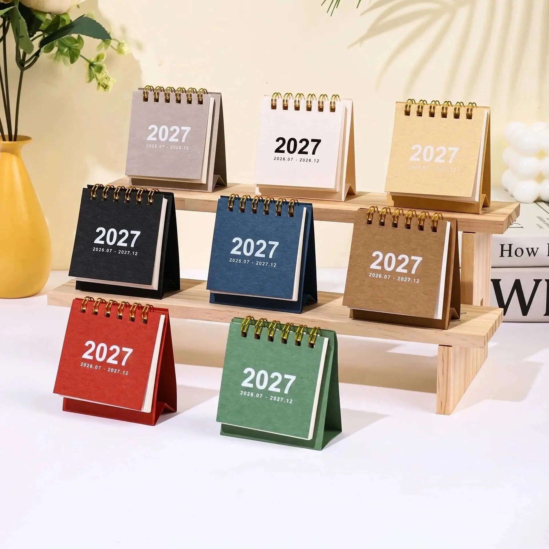 Mini Desktop Calendar — Portable Daily Planner for Office and Home