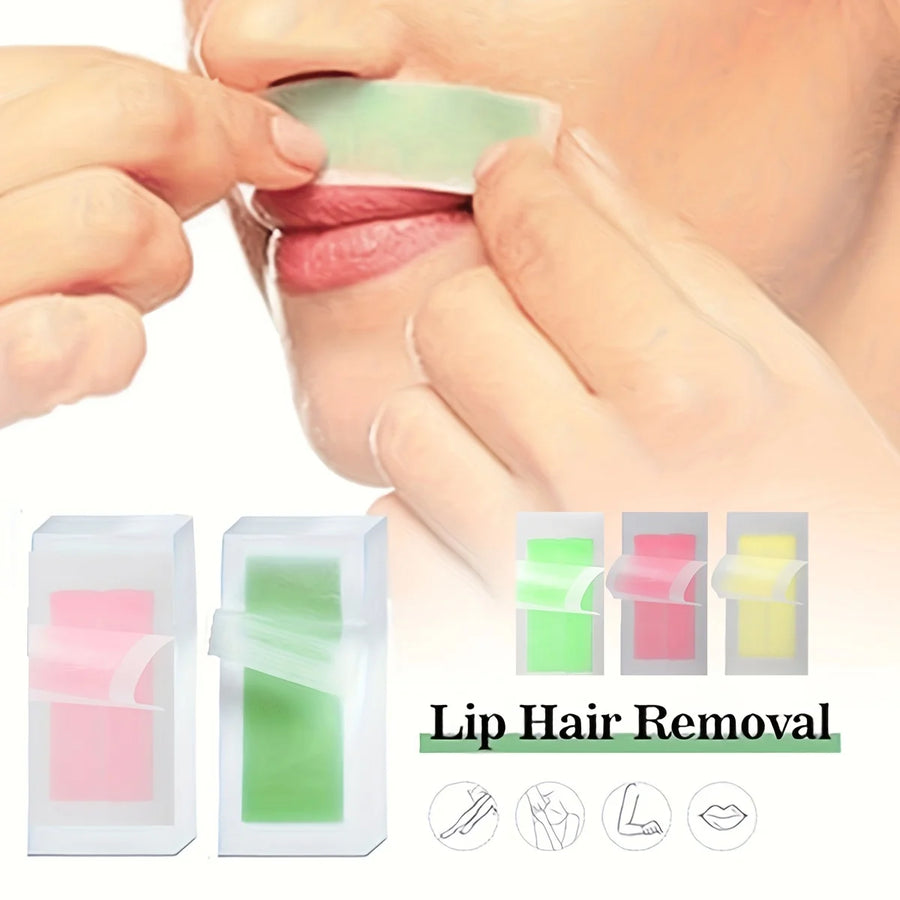 Professional Wax Hair Removal Strips — Double-Sided Paper for Body and Face