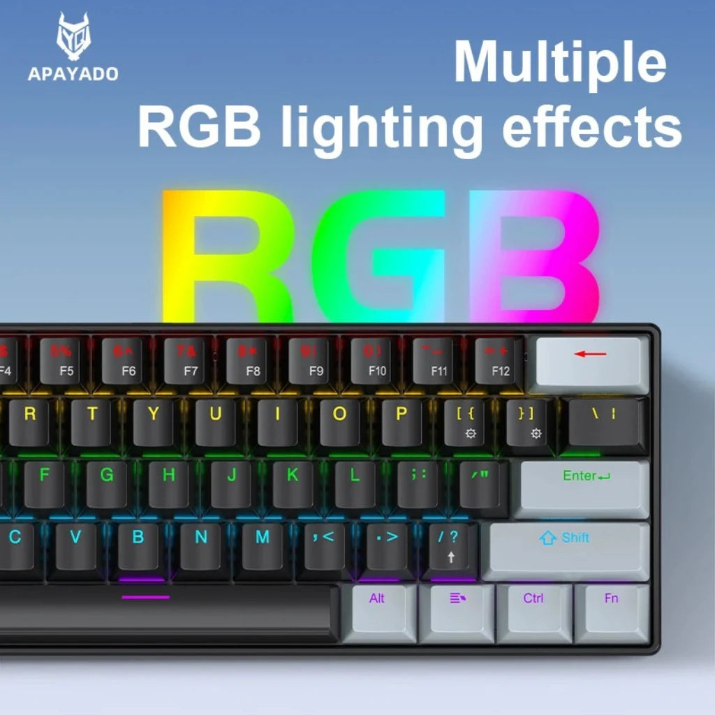 FREEWOLF K61 Mechanical Keyboard — Compact 60% RGB Wired Gaming Layout