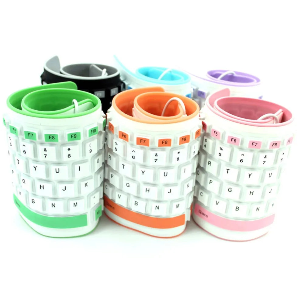 BuyinCoins Foldable Silicone Keyboard — Waterproof Portable USB Wired Design