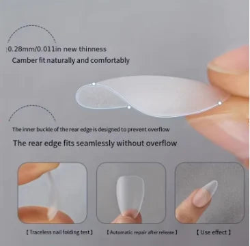 330pcs Short Almond Press-On Nails — Matte Gel Full Cover Tips, DIY Manicure Set