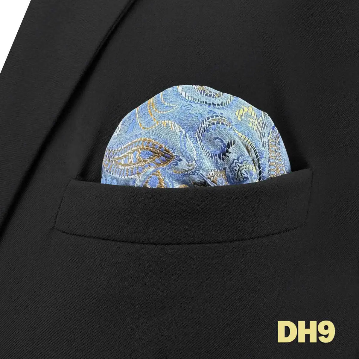 shlax&wing Men's Paisley Pocket Square — Elegant Microfiber Handkerchief for Suits