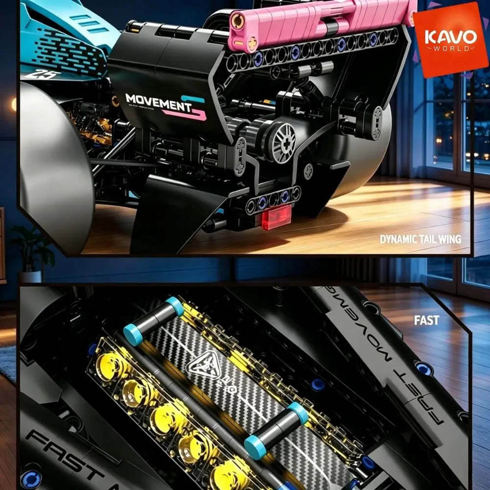 KAVOWORLD 1:8 Formula Racing Car Building Kit — Mechanical Technical Model Set