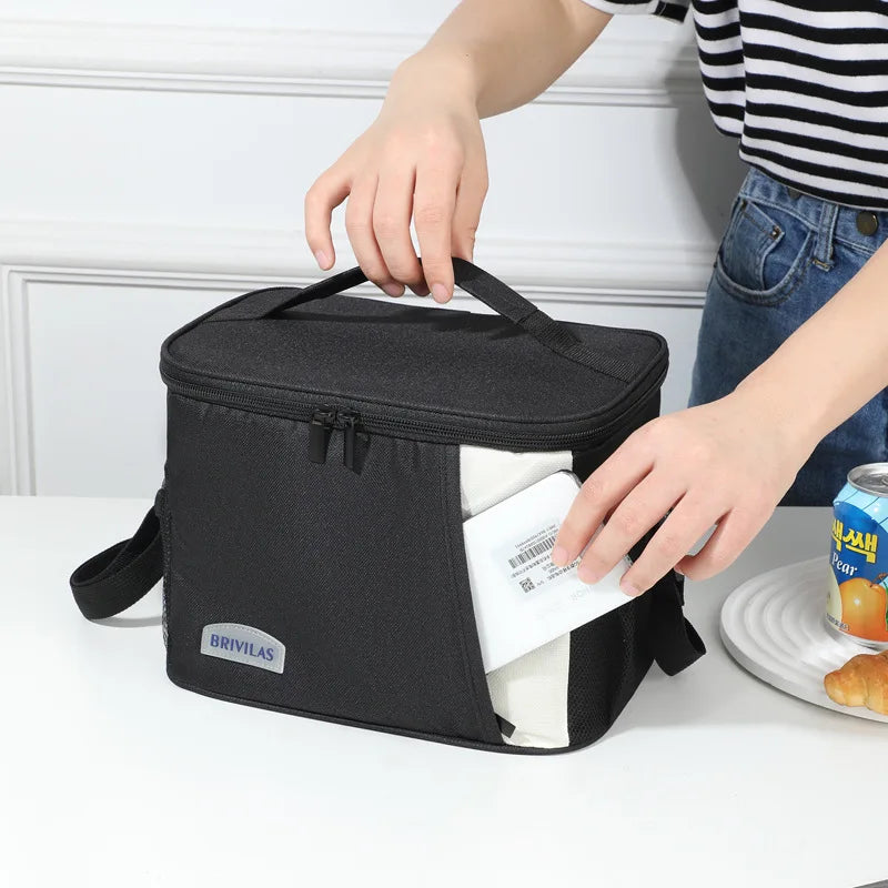 TRISJEM Insulated Lunch Bag — Large Reusable Meal Carrier with Shoulder Strap