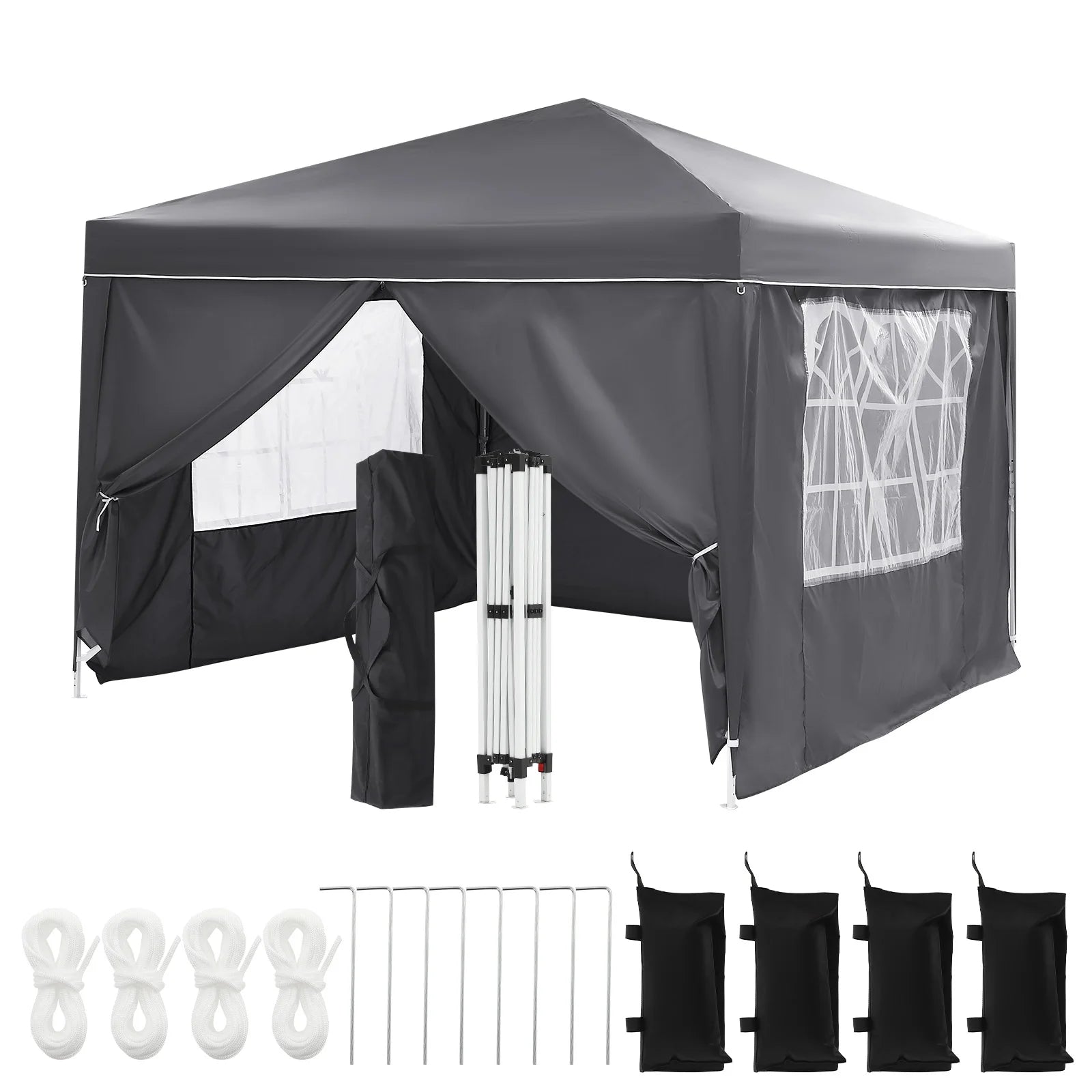 HiMISS Heavy Duty Pop Up Canopy — Waterproof Party Tent with 6 Sidewalls