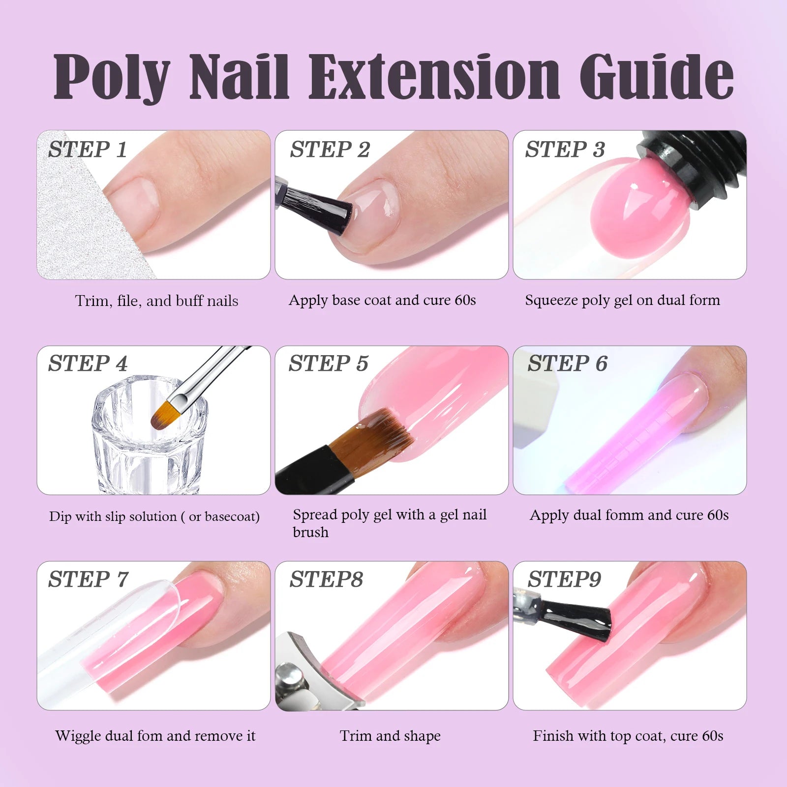 Misscheering Nail Extension Gel — Solid Color Poly Acrylic for UV/LED