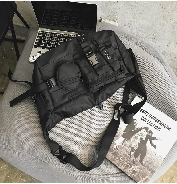 Large Capacity Messenger Bag — Versatile Nylon Crossbody Shoulder Bag