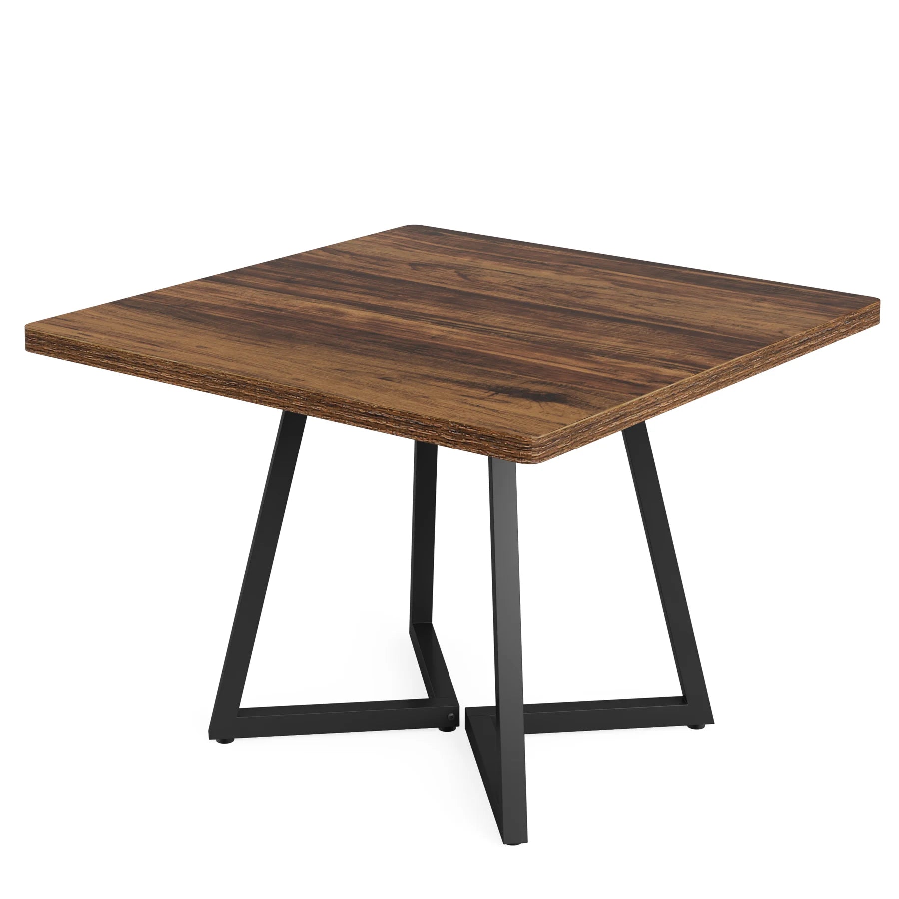 Tribesigns Square Dining Table — Industrial Wood & Metal Kitchen Table