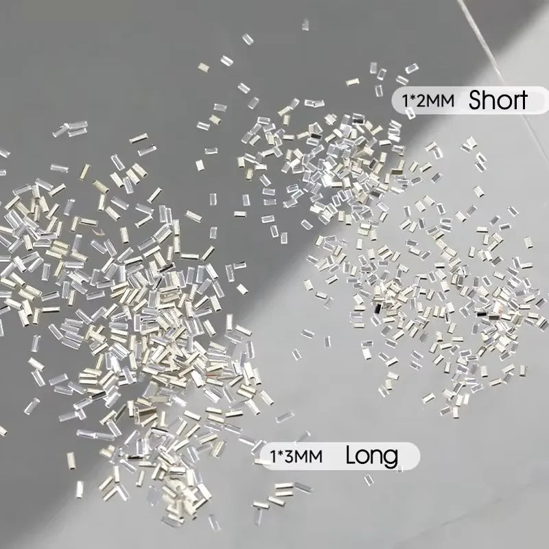 Nibiru DU Reflective Rhinestone Nail Strips — Silver Crystal Line Decoration