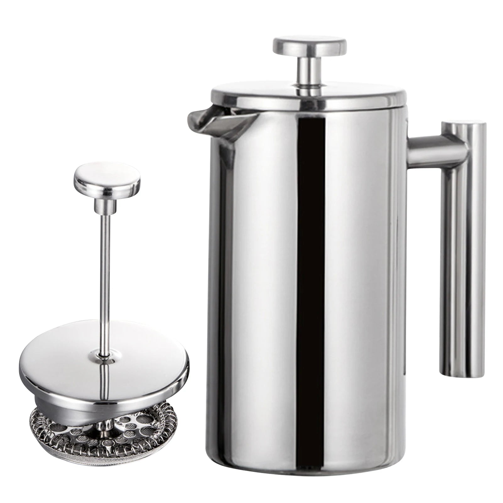 Stainless Steel French Press Coffee Maker — Insulated Double Walled Pot