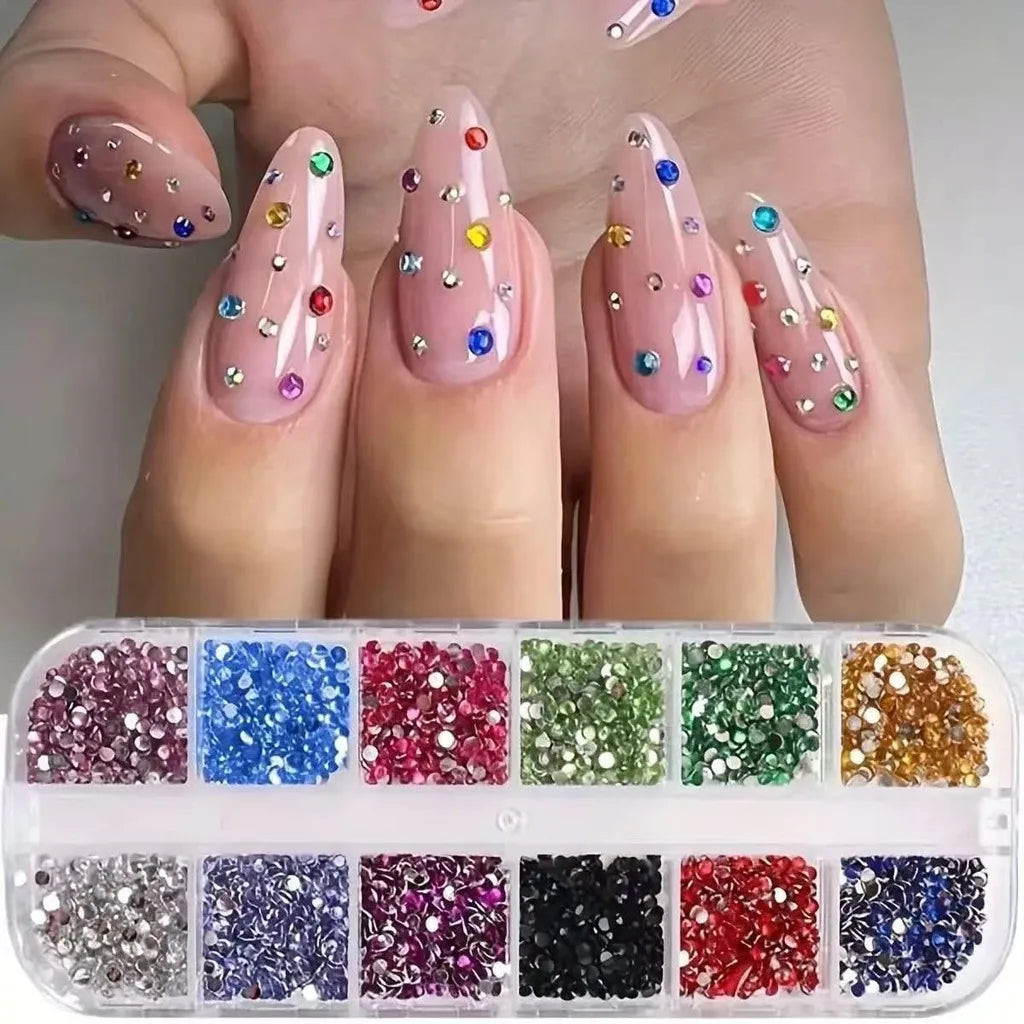 Mixed Color Resin Rhinestones — Sparkling Flatback Crystals for Nail Art & DIY