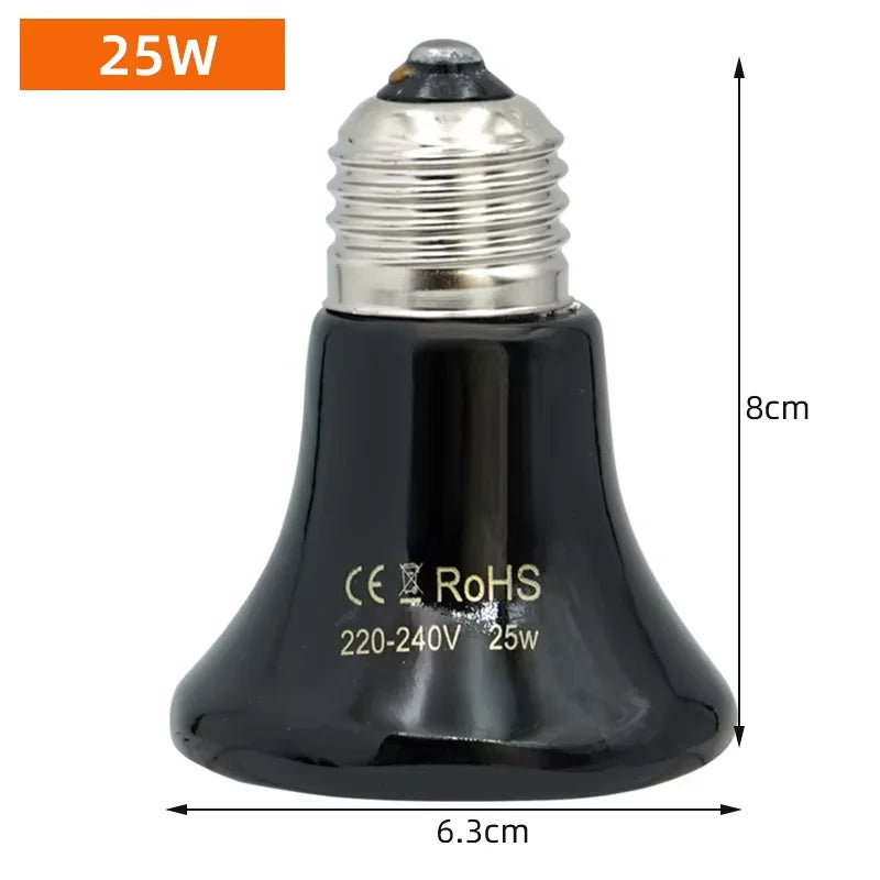 JIECARE Ceramic Infrared Heat Lamp — E27 Pet Brooder & Reptile Emitter