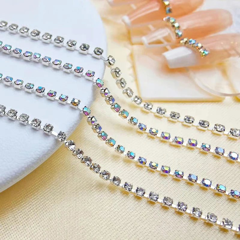 MagiBling Rhinestone Nail Chain — Shiny 3D Crystal Charms for DIY Manicure