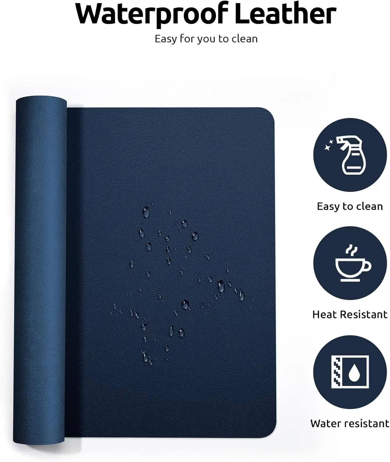 YSAGi Leather Desk Mat — Large Waterproof Office Desk Pad