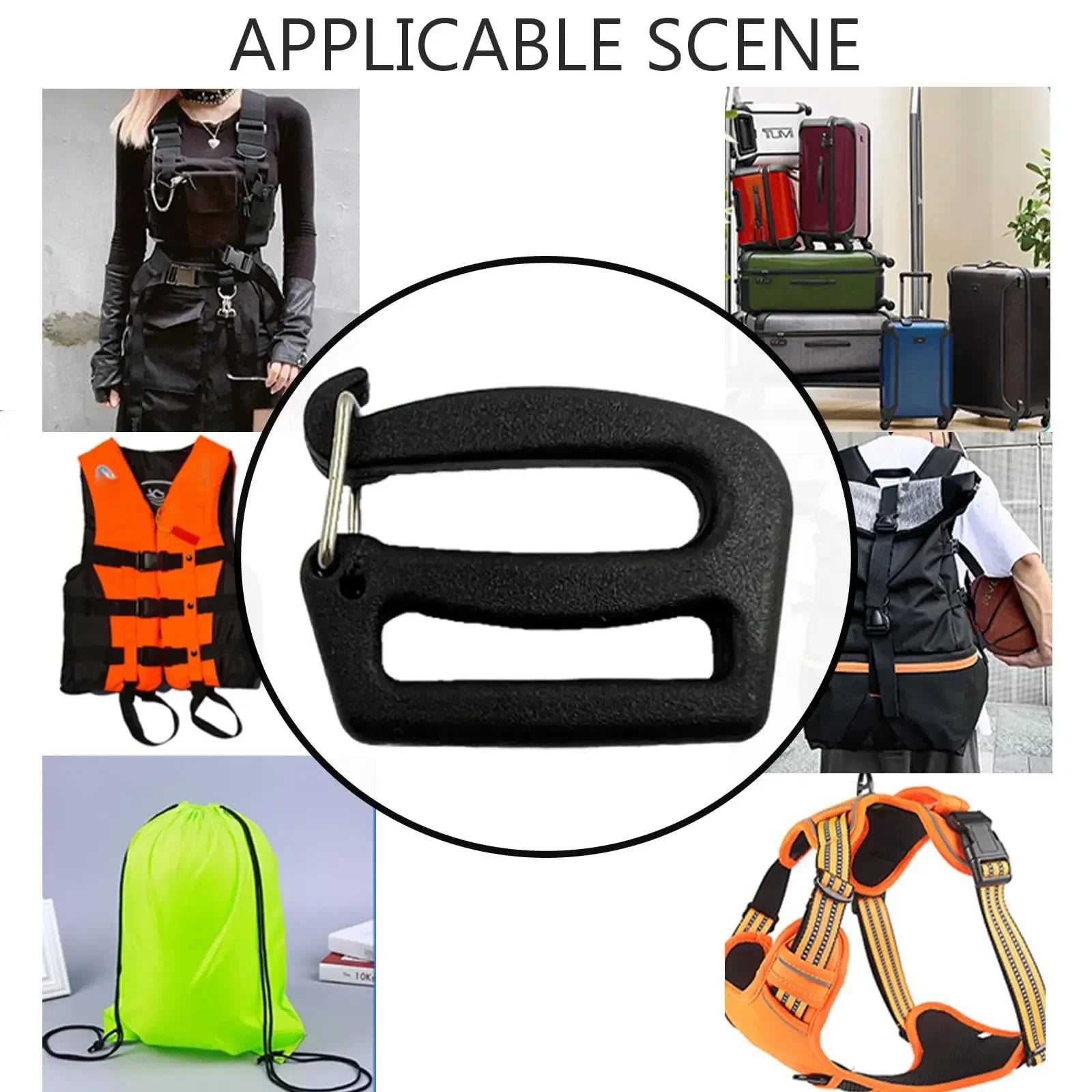 G Hook Webbing Buckles — Durable Plastic Adjuster for Bags and Belts