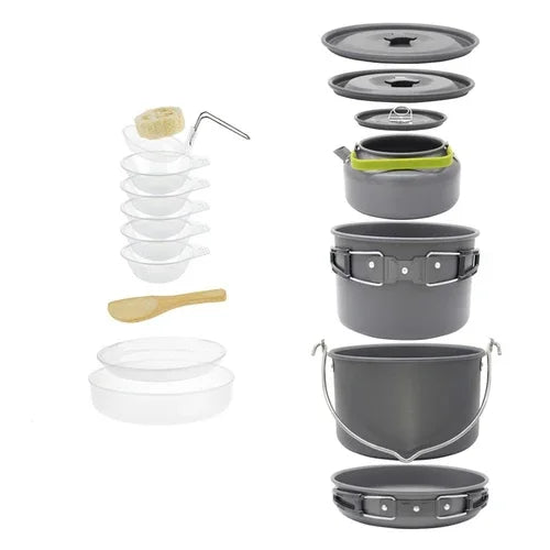 leaftour Camping Cookware Set — Lightweight Aluminum Pot and Pan Kit