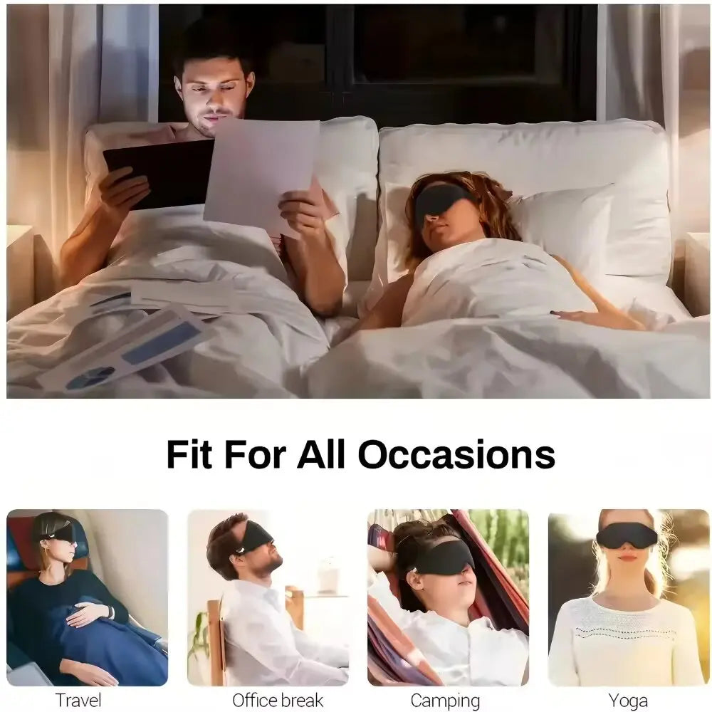 3D Memory Foam Eye Mask — Breathable Blackout Sleep Cover