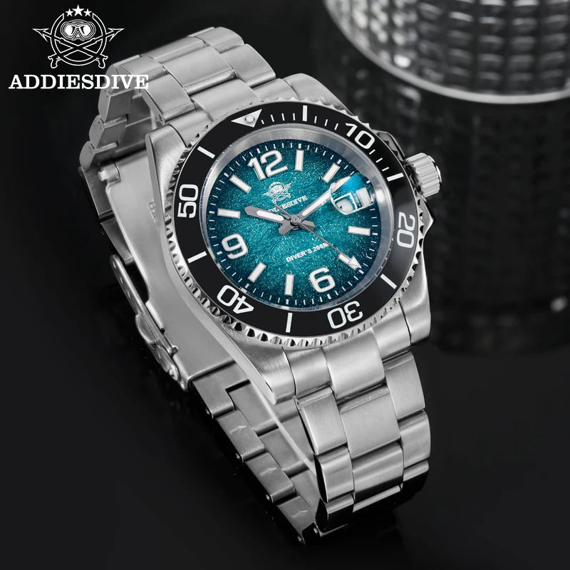 ADDIESDIVE 41mm Men's Diving Watch — 200m Waterproof Quartz Sport Watch