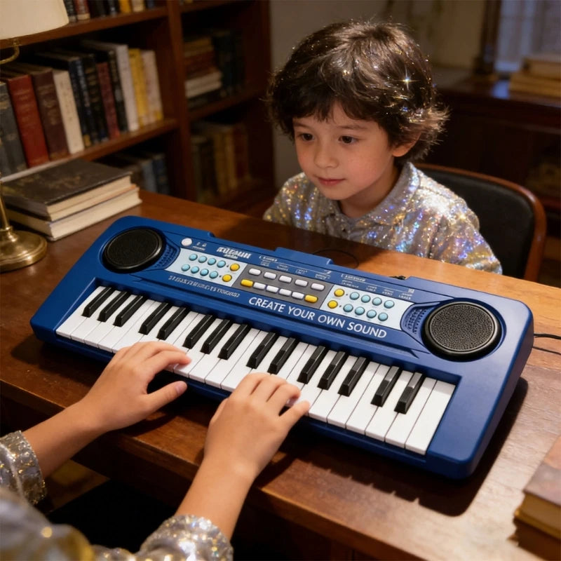 Foldable Kids Musical Keyboard — Portable Piano Toy with Microphone
