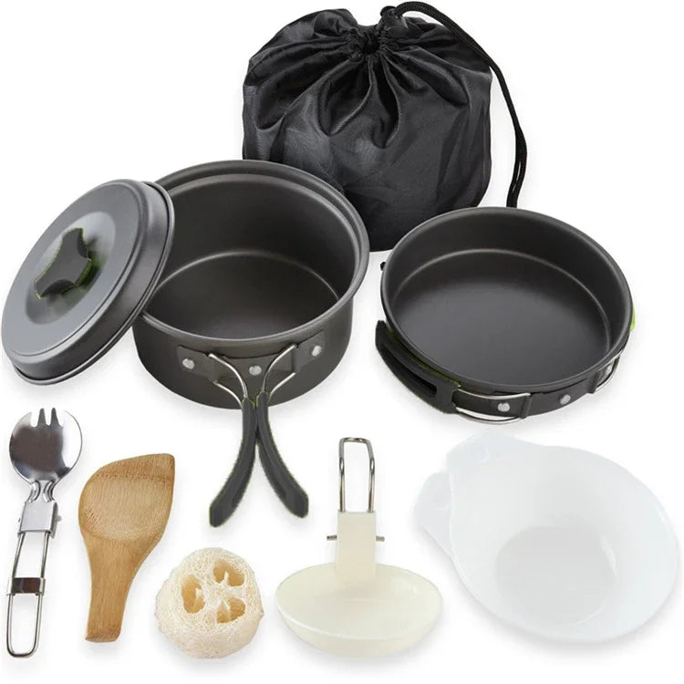 Camping Cookware Kit — Lightweight Nonstick Outdoor Cooking Set