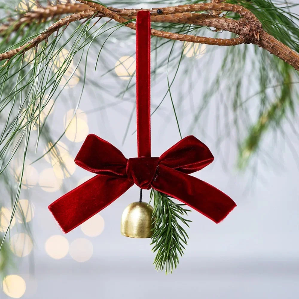 Christmas Wind Chime Ornament — Pinecone and Bell Hanging Decor