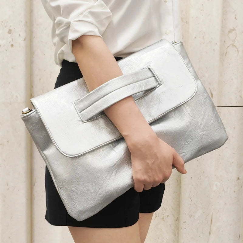 NIGEDU Women's PU Leather Crossbody Bag — Versatile Laptop Pouch & Clutch