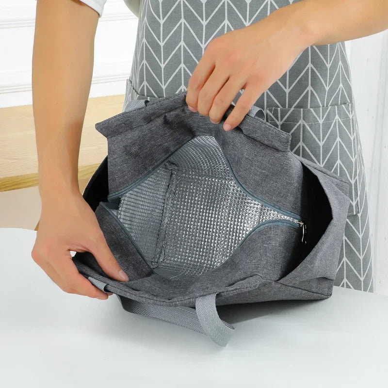 Insulated Lunch Tote — Portable Meal Storage with Side Pockets
