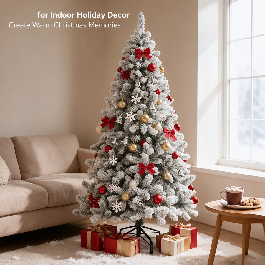 6ft Artificial PVC Fir Christmas Tree — Full Lush Design with Metal Stand