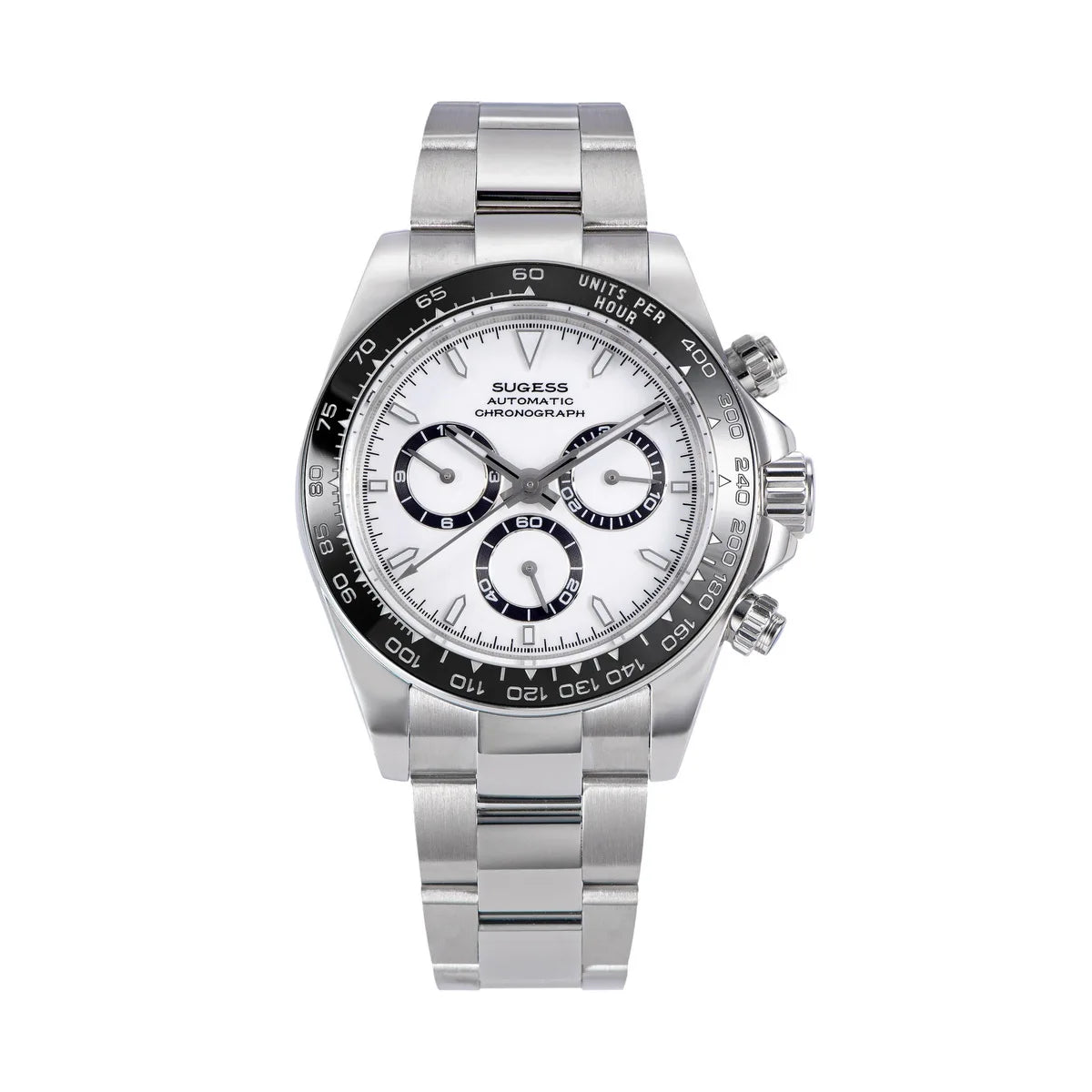 SUGESS Panda Chronograph Watch — Automatic Mechanical Diving Timepiece