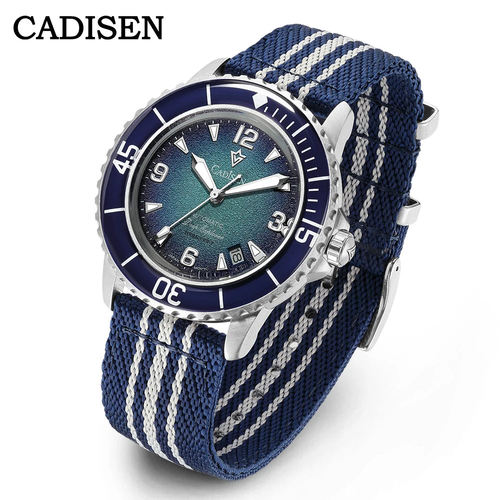 Cadisen Deep Explorer Automatic Watch — Luxury Mechanical Diver with Canvas Strap